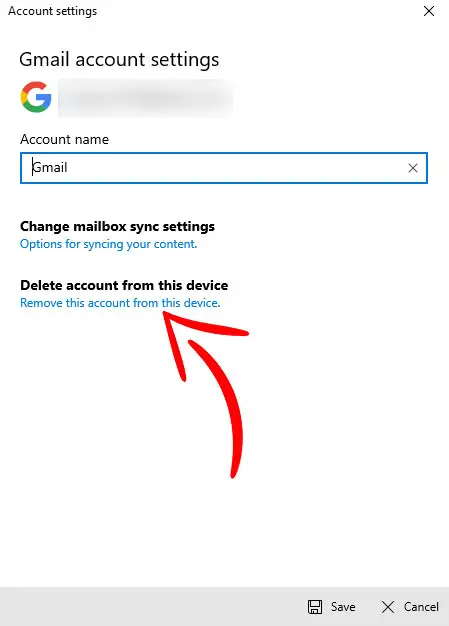 Mail App Delete Account