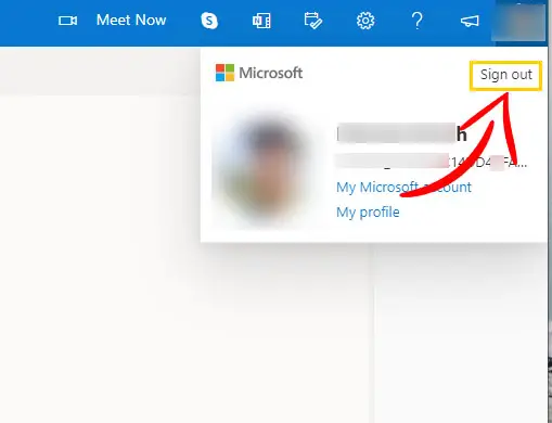 Outlook Mail Sign Out