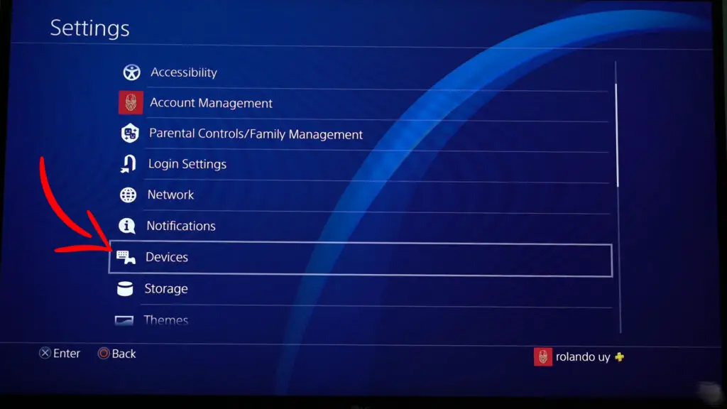 PS4 Devices Section