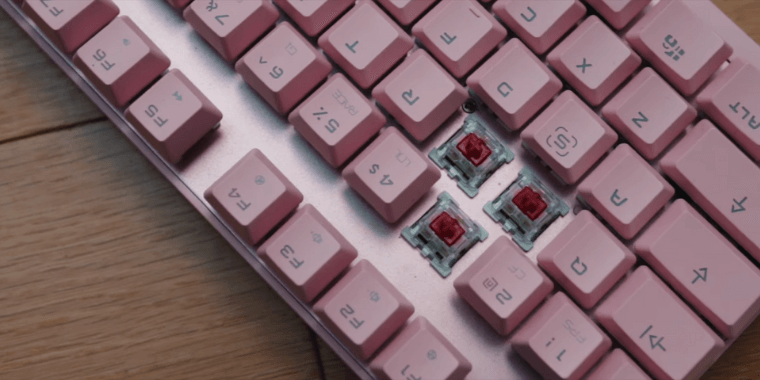 Pink Backlit Keyboard