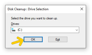 select drive for Disk clean up